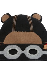 Flap Jack Kids Black Bear Knit Winter Hat