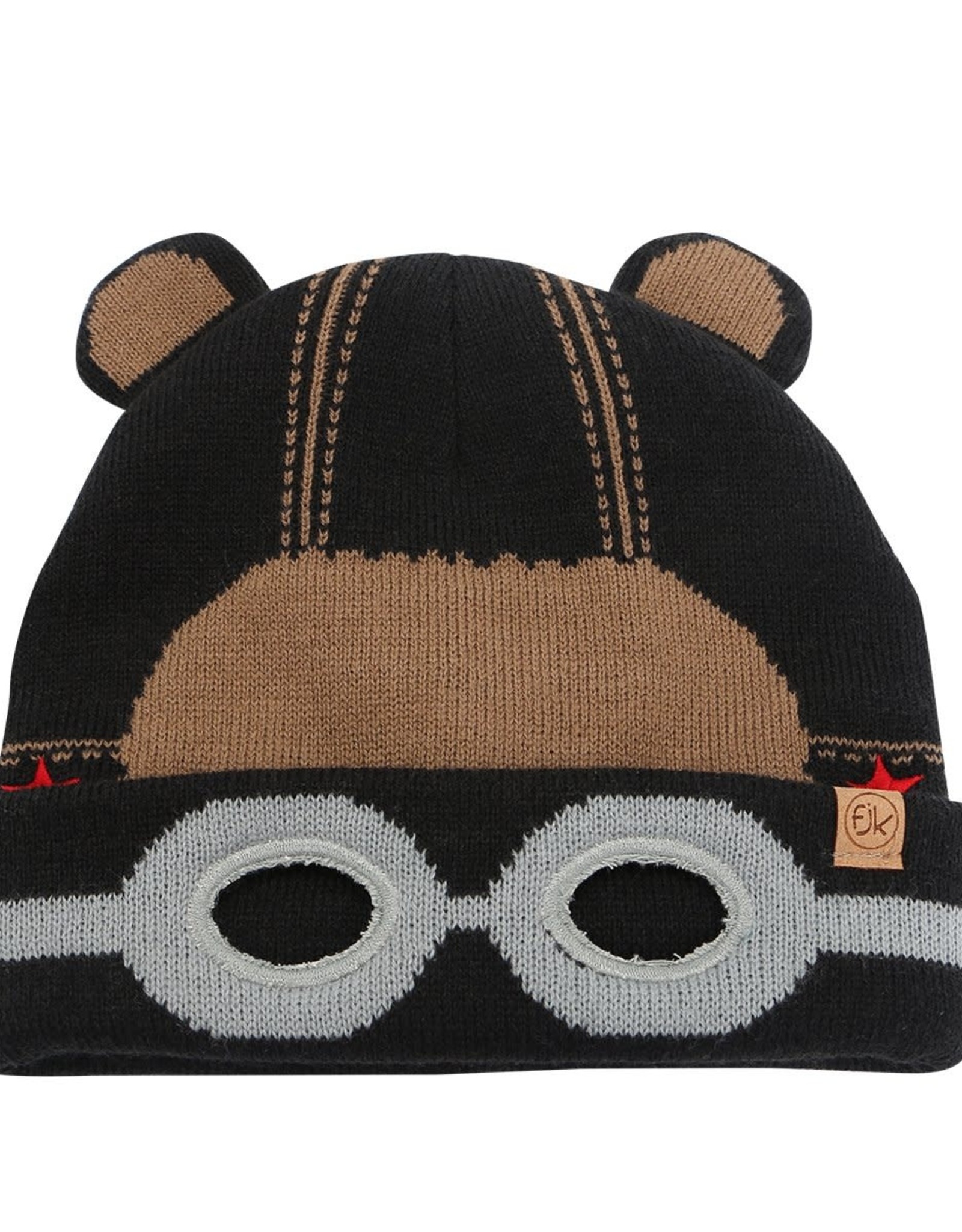 Flap Jack Kids Black Bear Knit Winter Hat