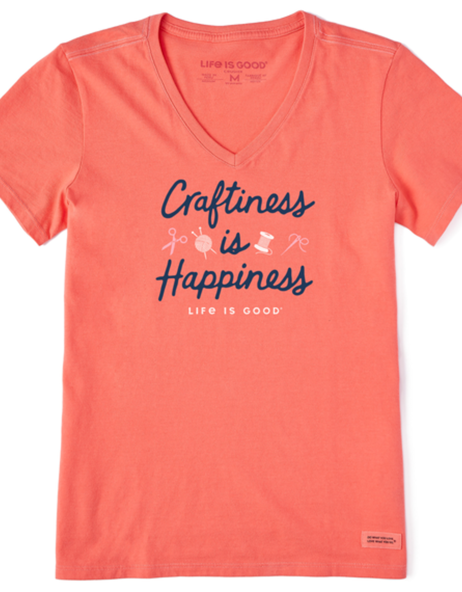 Life Is Good SALE Women's Craftiness is Happiness Crusher Vee