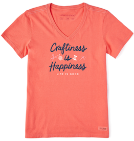 Life Is Good SALE Women's Craftiness is Happiness Crusher Vee