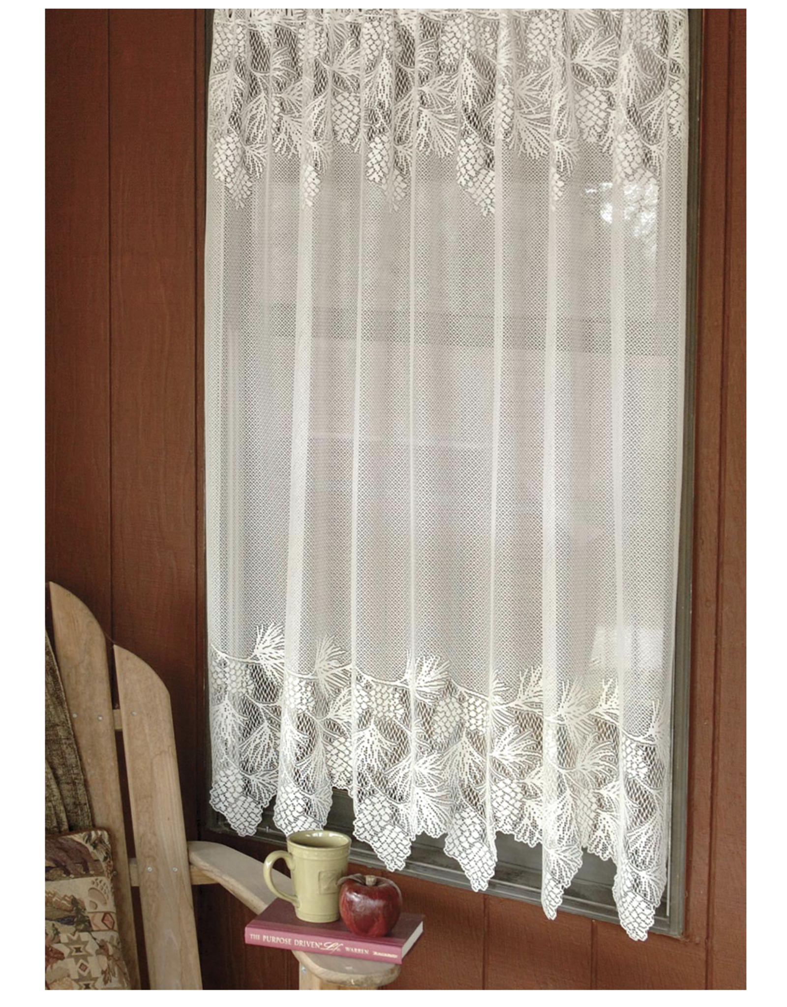 Heritage Lace Curtain Panel 84" - Woodland/White