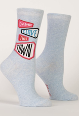 Blue Q SALE Damn I Love This Town Crew Socks
