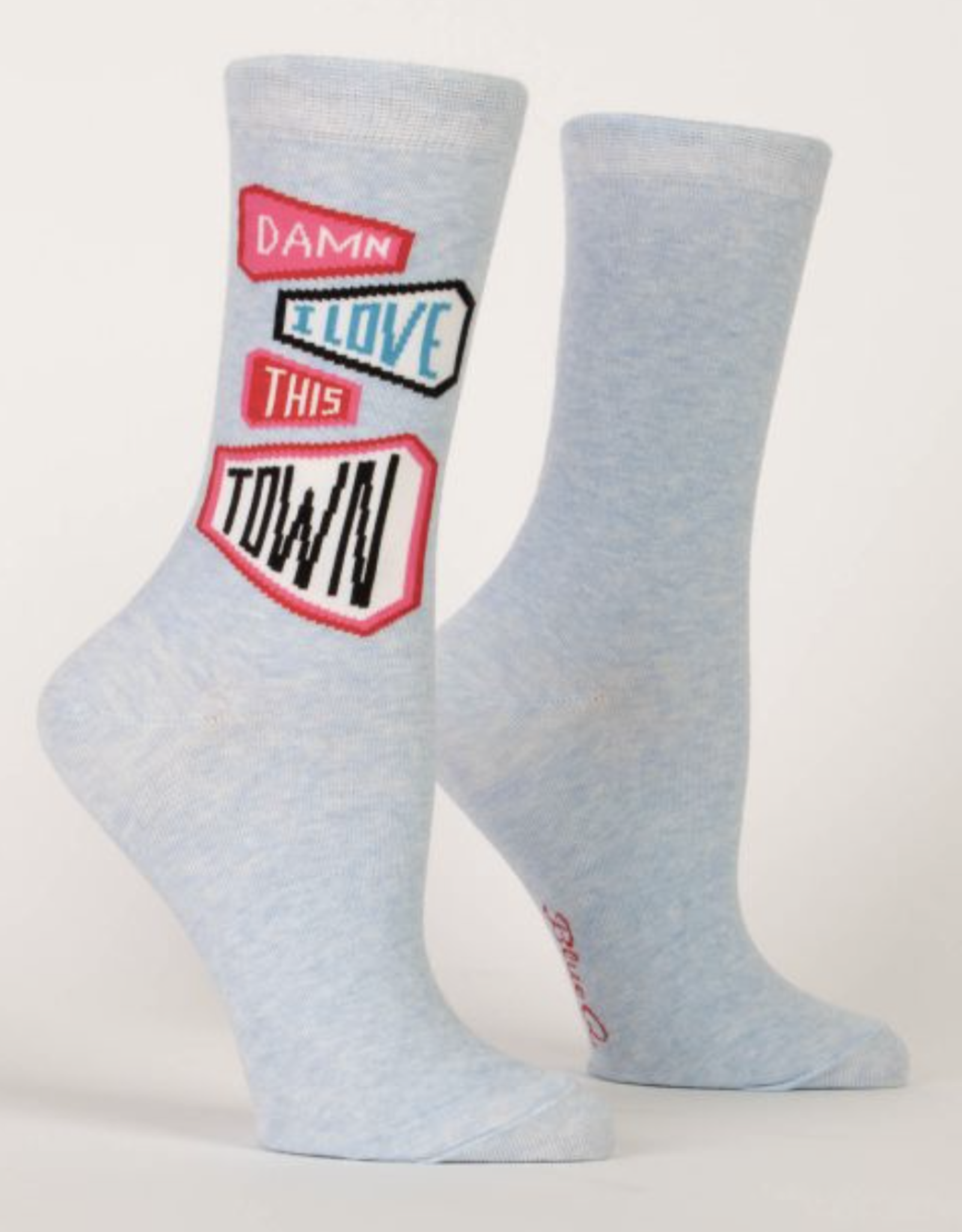 Blue Q SALE Damn I Love This Town Crew Socks