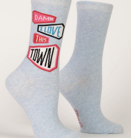 Blue Q SALE Damn I Love This Town Crew Socks