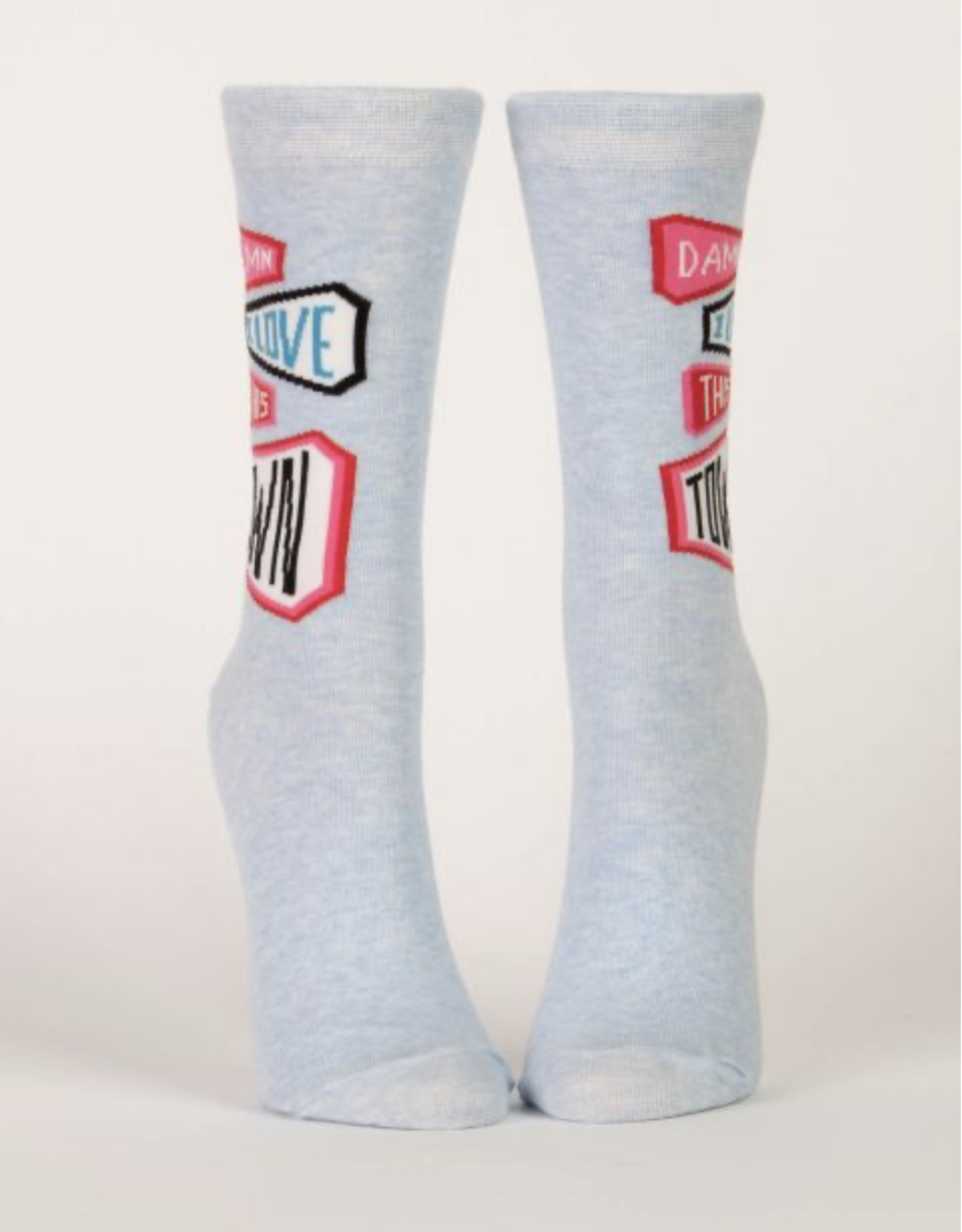 Blue Q SALE Damn I Love This Town Crew Socks