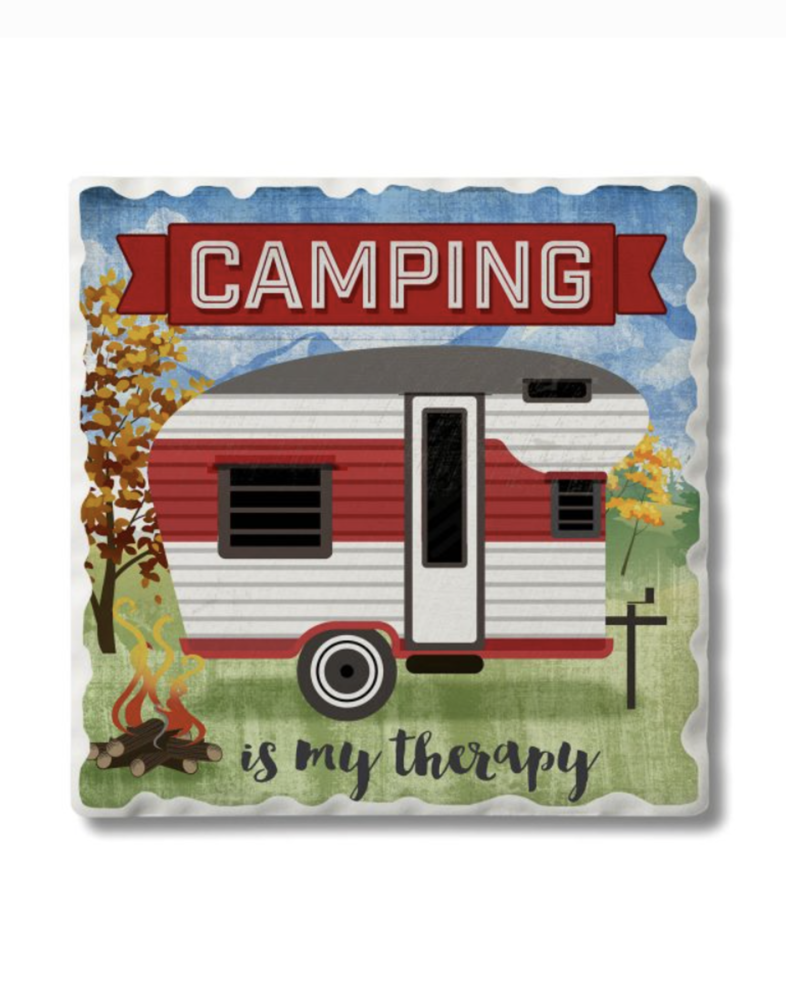 Highland Home Coaster - Camping is My Therapy