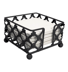 Highland Home Metal Black Lattice Square Coaster Holder