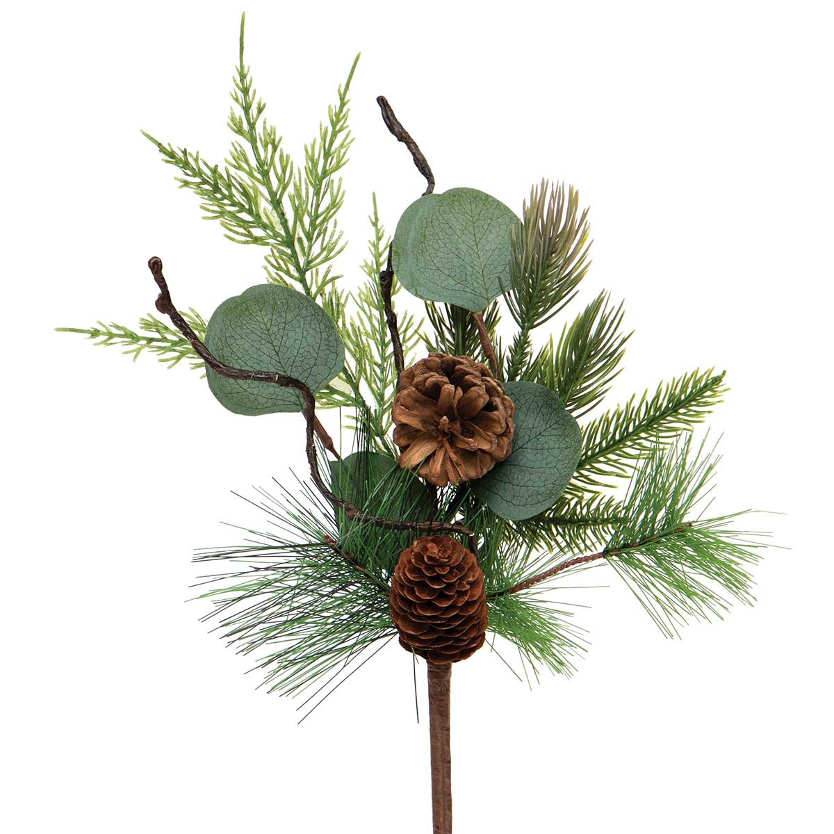 Fresh Cut Pine Pik w/ Eucalyptus & Twigs - Cabin Creations