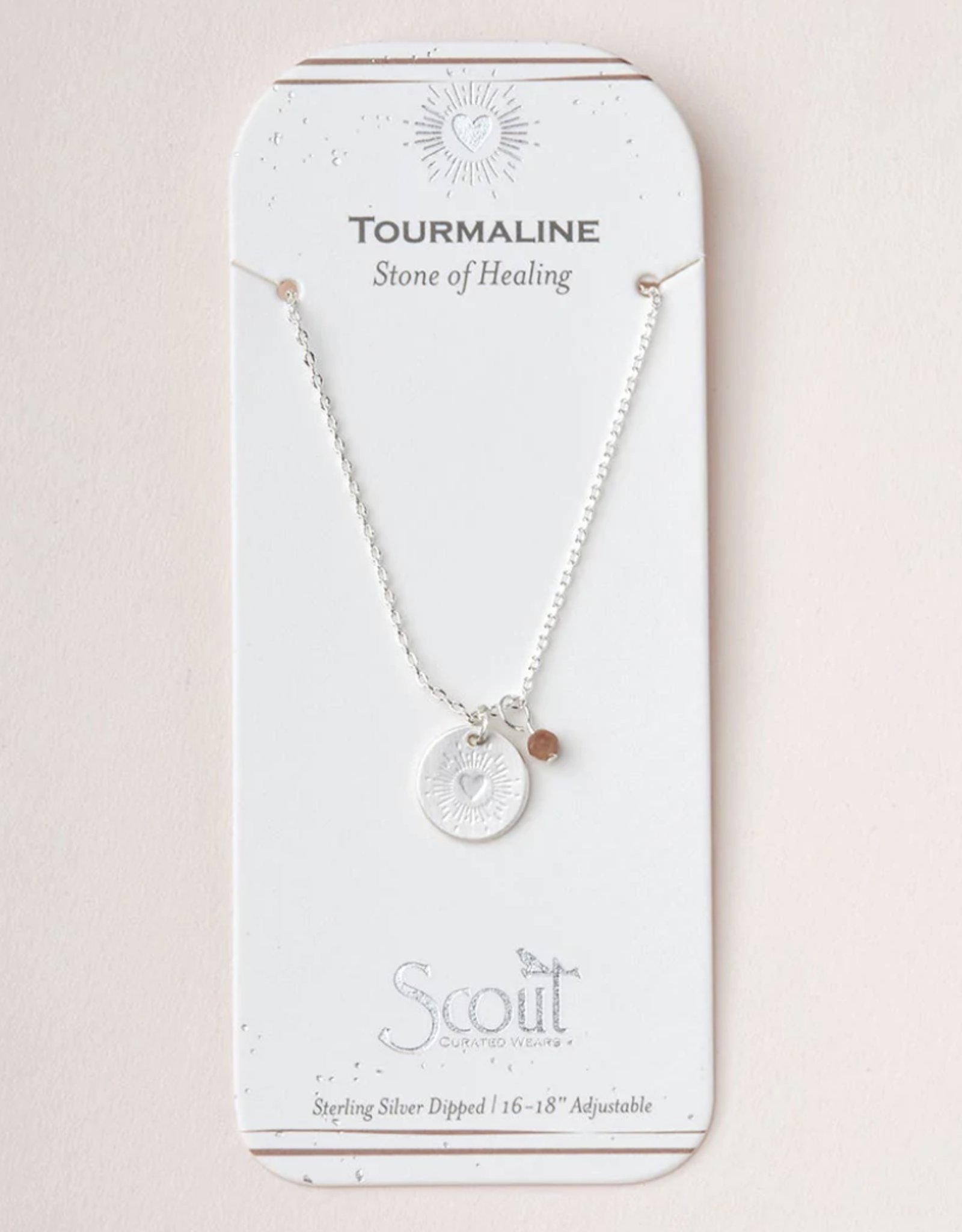 Scout Intention Charm Necklace - Tourmaline/Silver