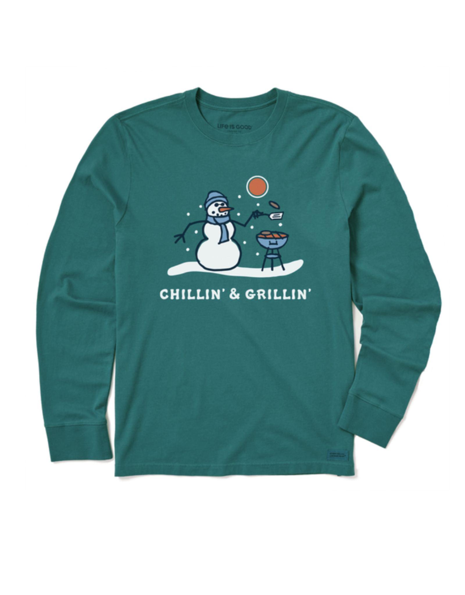Life Is Good SALE Men’s Chillin' & Grill Crusher-Lite Long Sleeve Tee