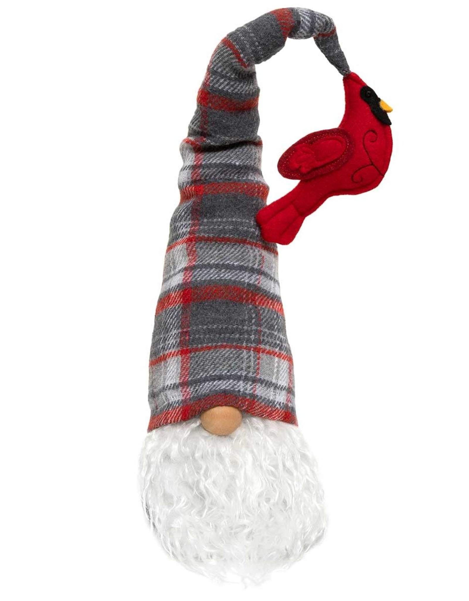 Meravic SALE 20" Cardinal Gnome with Plaid Hat