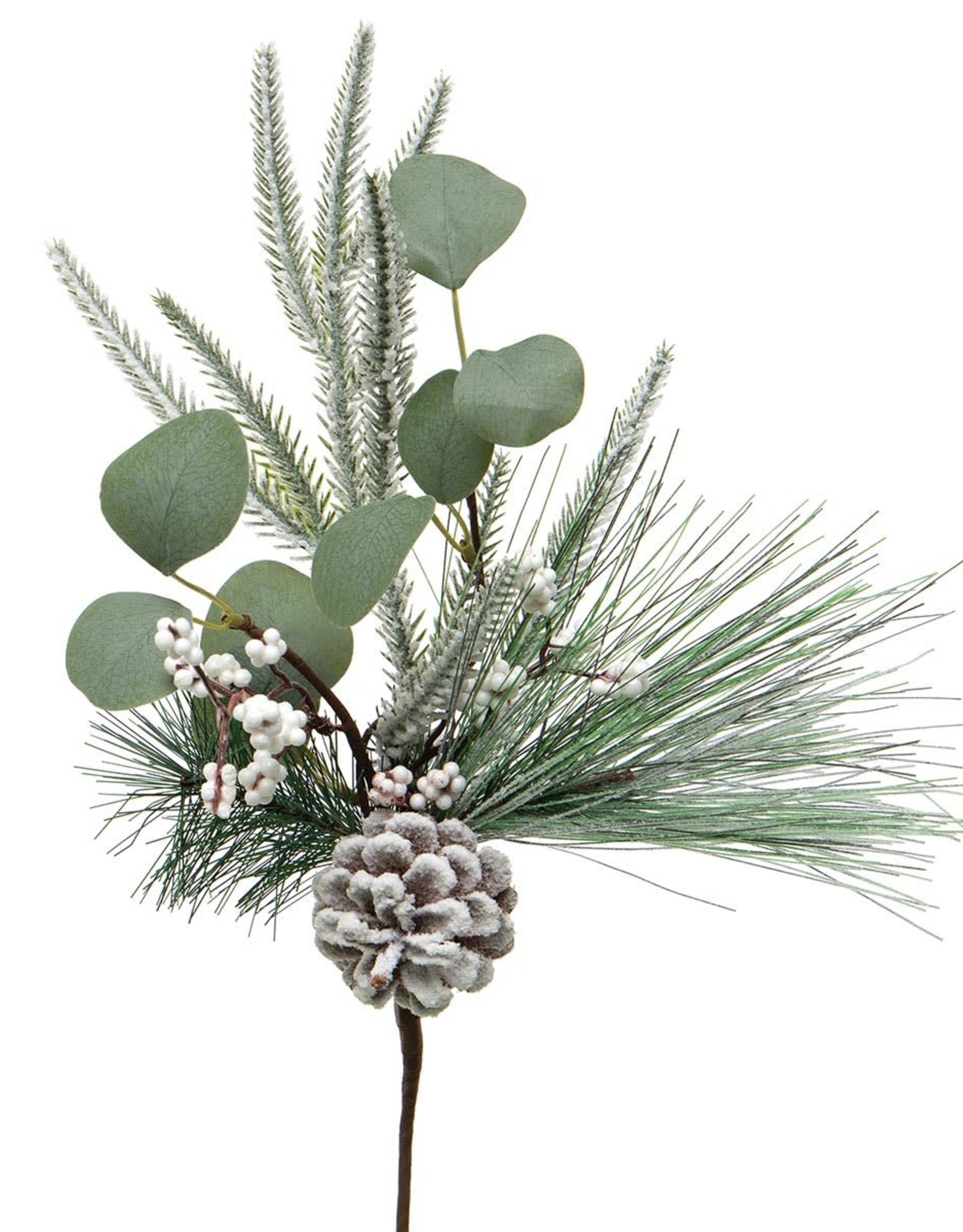 Meravic 21" Snowberry Pine Pik w/ Eucalyptus & Pinecones