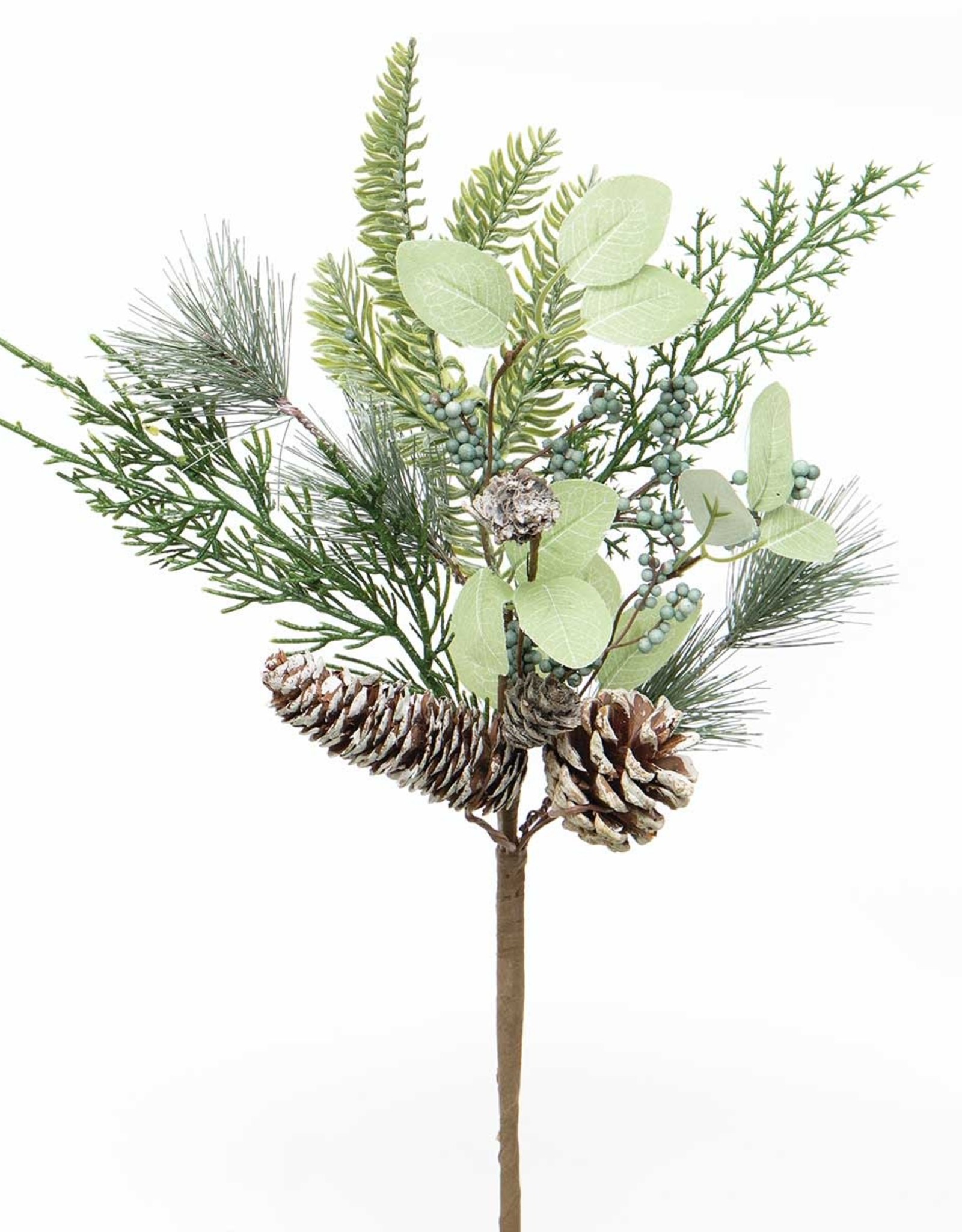 Meravic 17" Winter Green Pine Mix Spray w/ Pinecone