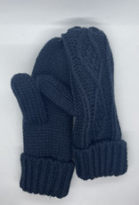 Panache Navy Cable Knit Mittens