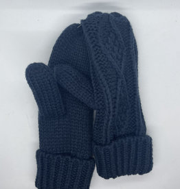 Panache Navy Cable Knit Mittens