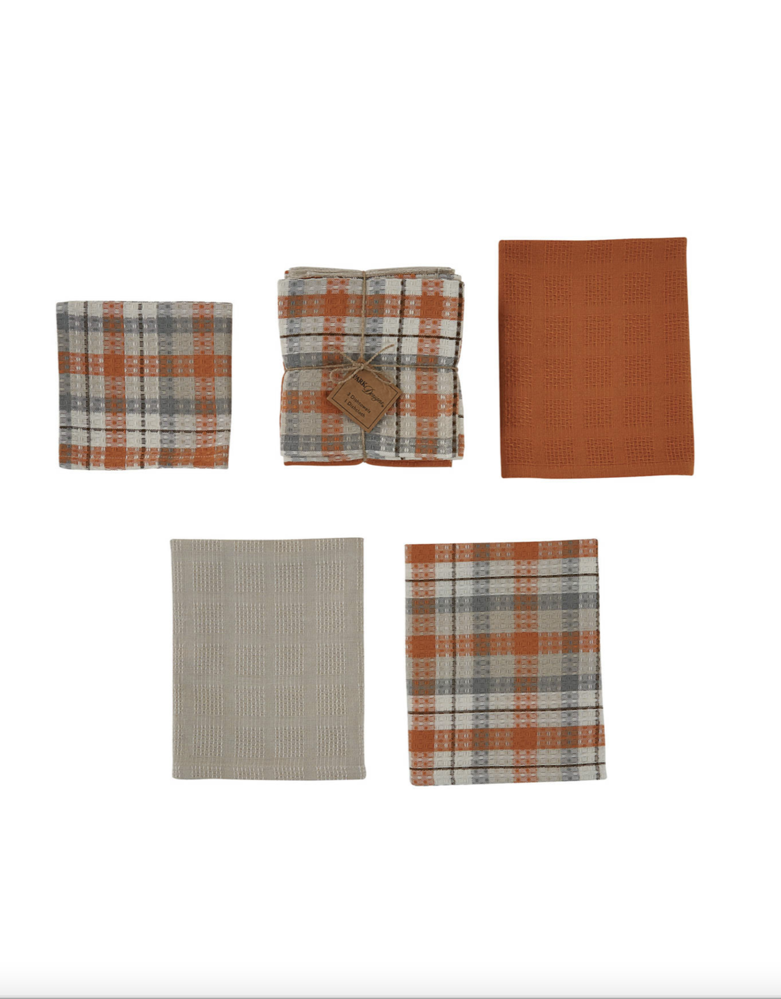 Park Designs 3 Dishtowels/1 Dishcloth Set - Apricot & Stone