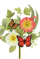 Meravic 12" Coral Poppy & Butterfly Pik