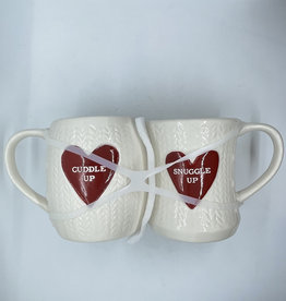 Demdaco SALE Sculpted Knit Cuddle Snuggle Mugs - Set of 2