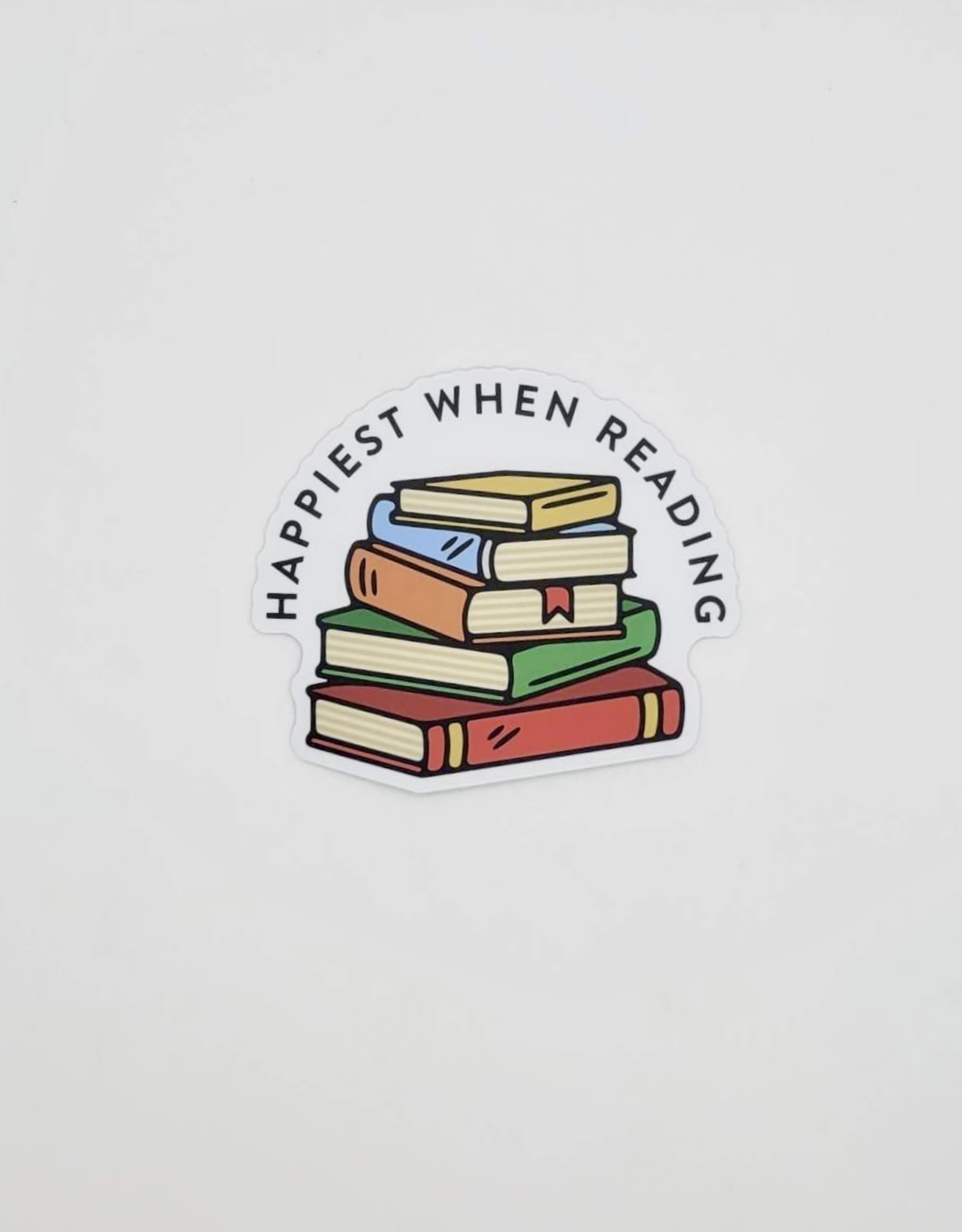 Sticker Northwest Happiest When Reading Book Stack Sticker