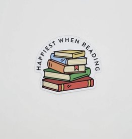 Sticker Northwest Happiest When Reading Book Stack Sticker