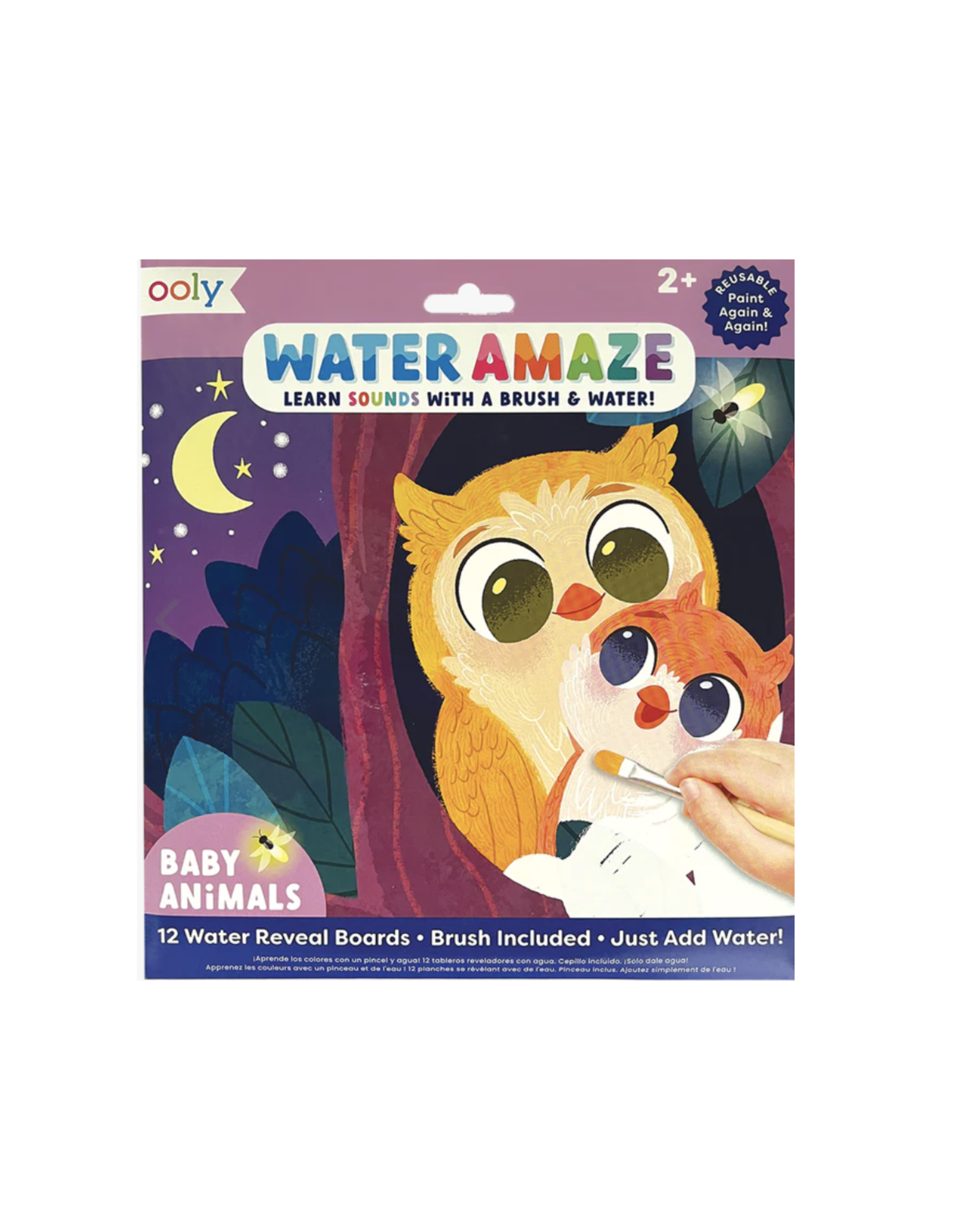 Ooly Water Amaze Water Reveal Board - Baby Animals