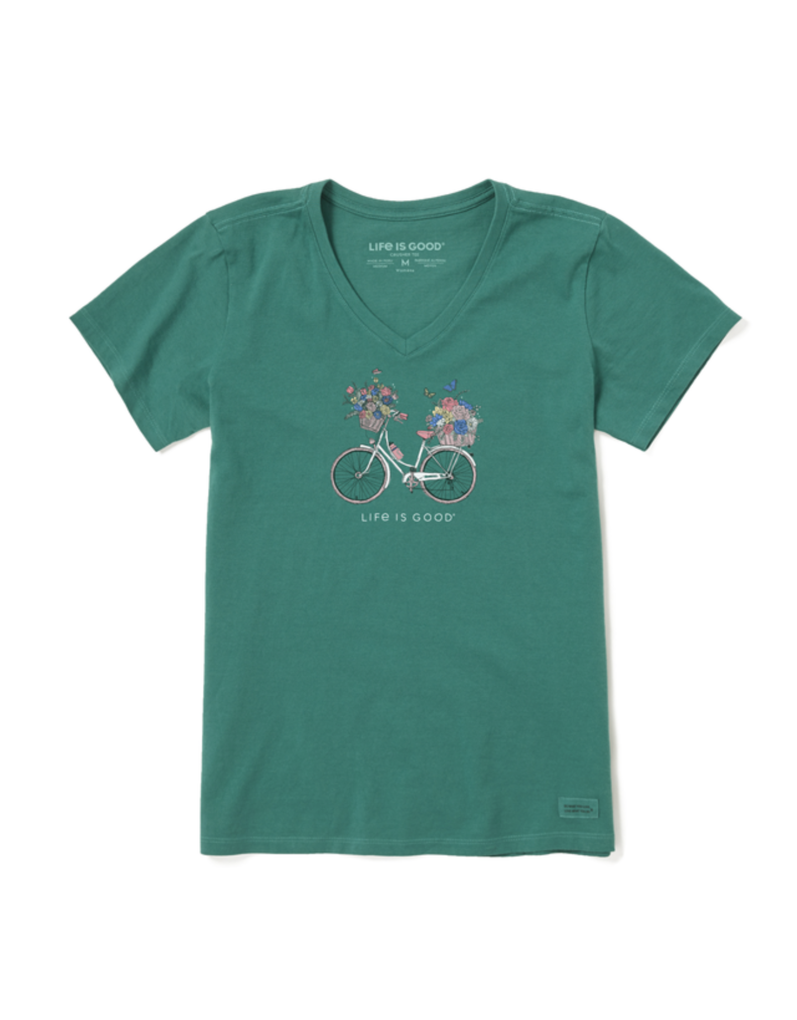 Life Is Good SALE Women's Bike Flower Baskets Crusher Vee