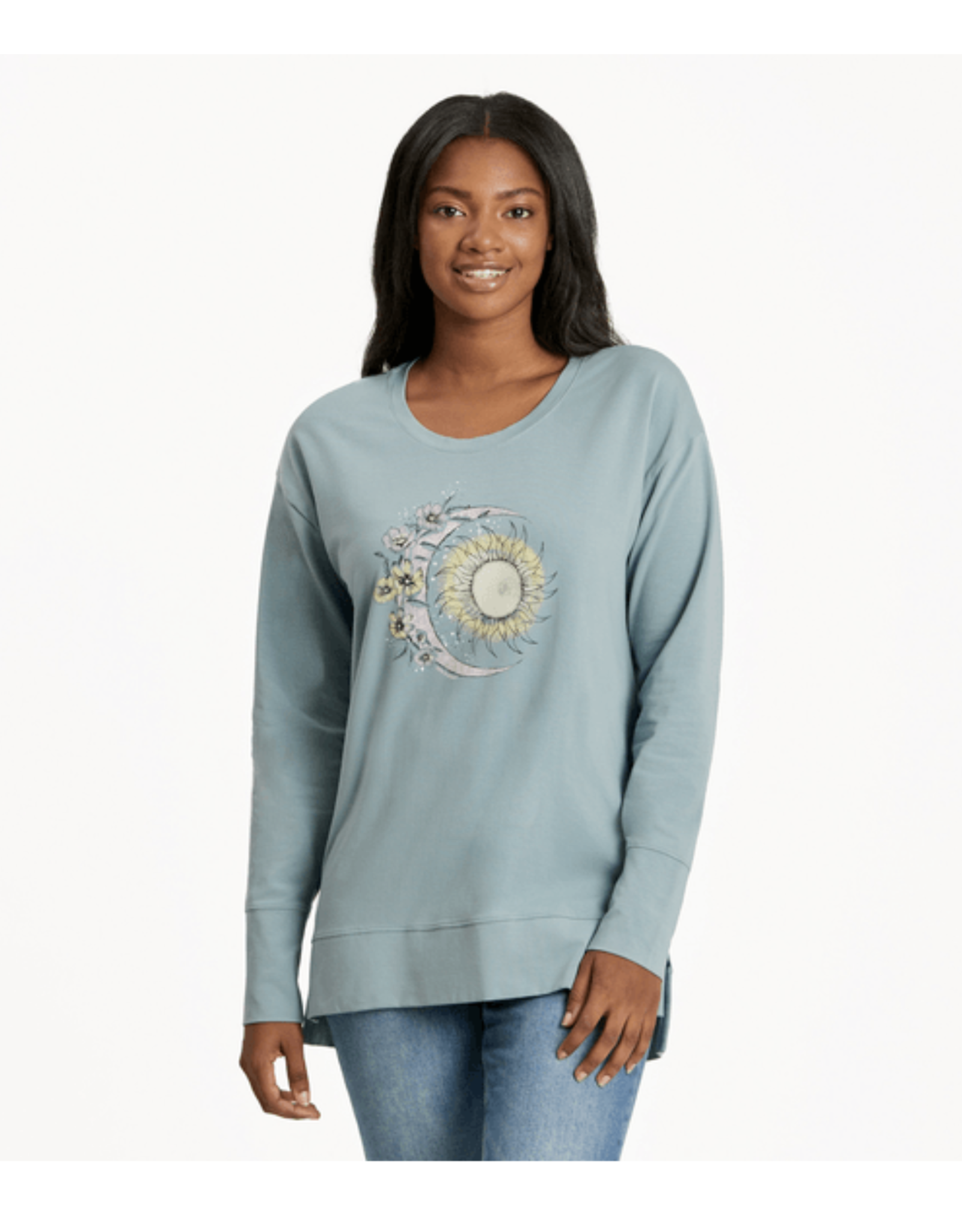 Life Is Good SALE Women's Moon Flower Crusher Flex Tunic