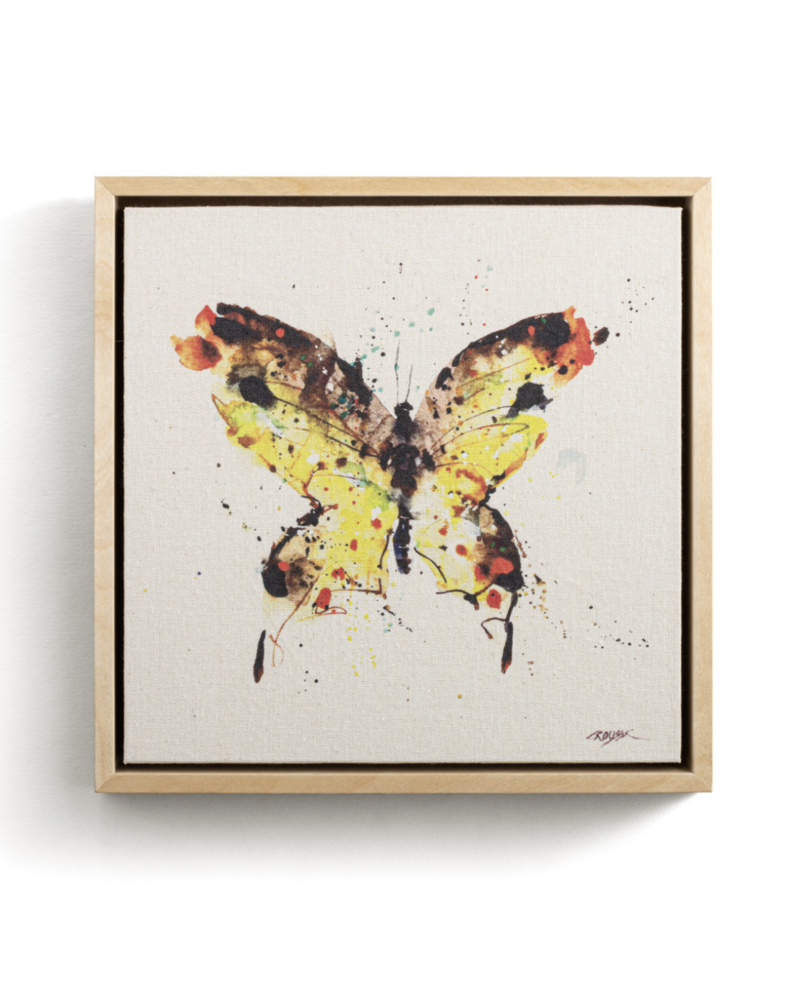 Demdaco Yellow Butterfly Framed Canvas Wall Art