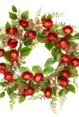 Meravic 24" Scarlet Poppy Wreath