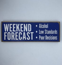Sawdust City Weekend Forecast Sign