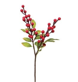 Meravic 14" Christmas Red Berry Pik w/ Leaves