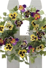 Meravic SALE 19" Pansy and Petals Wreath