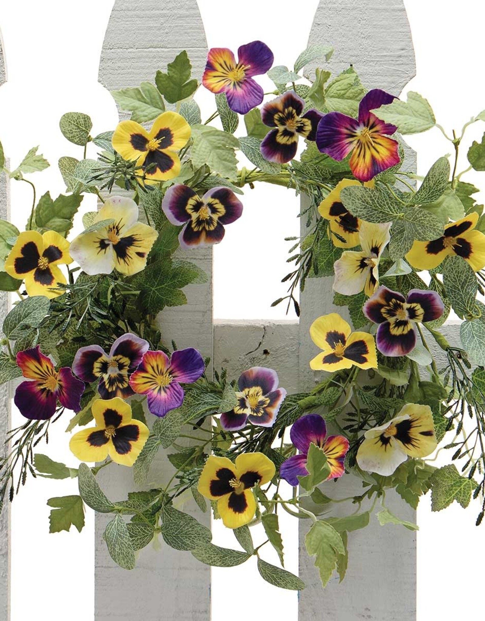 Meravic SALE 19" Pansy and Petals Wreath