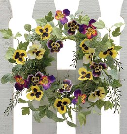 Meravic SALE 19" Pansy and Petals Wreath