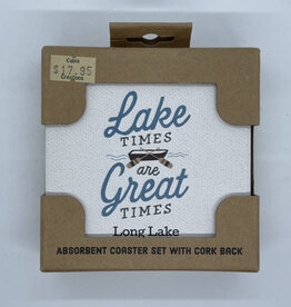 Demdaco Lake Times Are Great Times Coaster Set - Long Lake