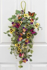 Meravic 24" Pansy and Petals Bough with Butterflies