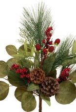 Meravic 18" Mixed Eucalyptus Bush w/ Red Berries