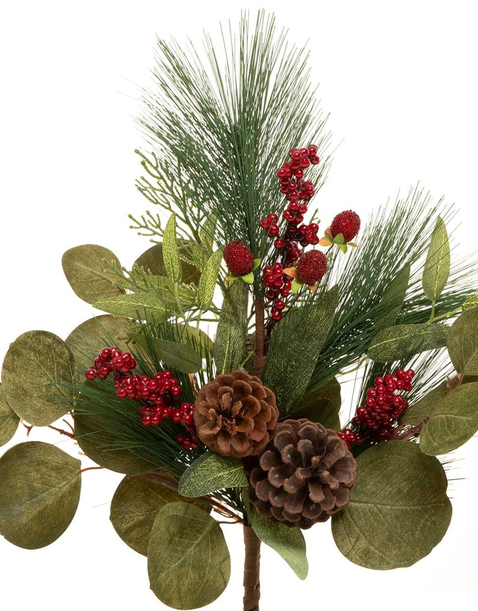Meravic 18" Mixed Eucalyptus Bush w/ Red Berries