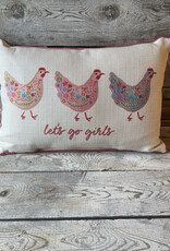 Little Birdie Lets Go Girls Chickens Pillow