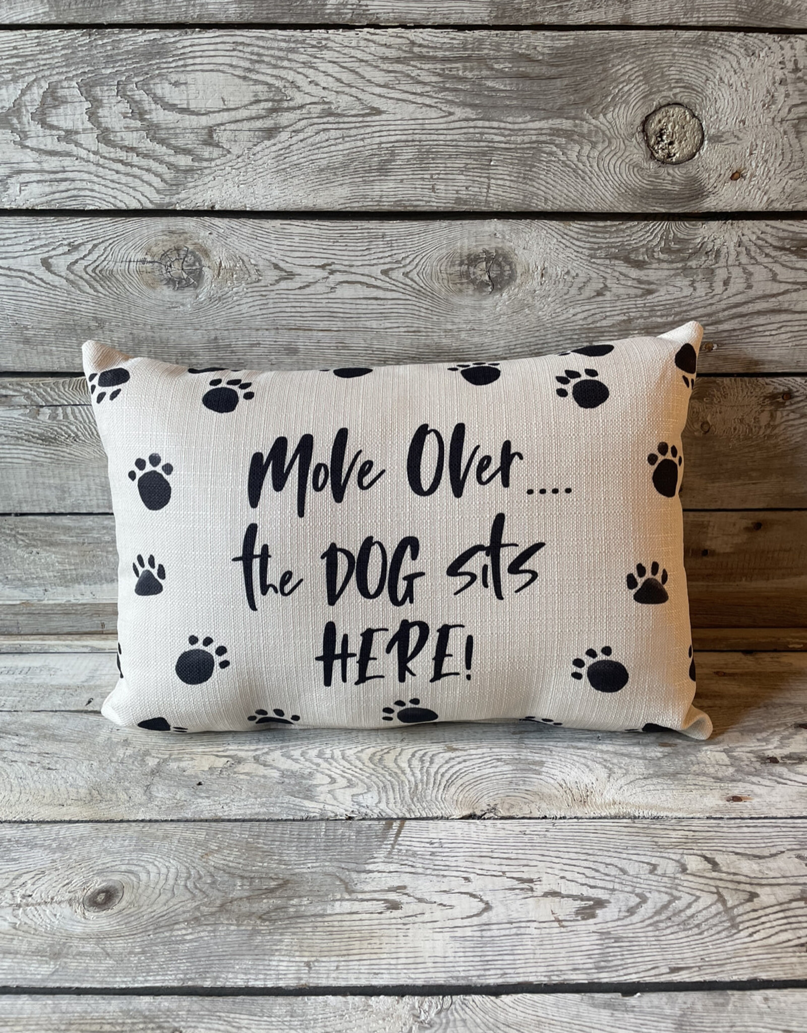 Little Birdie Move Over, the Dog Sits Here Pillow