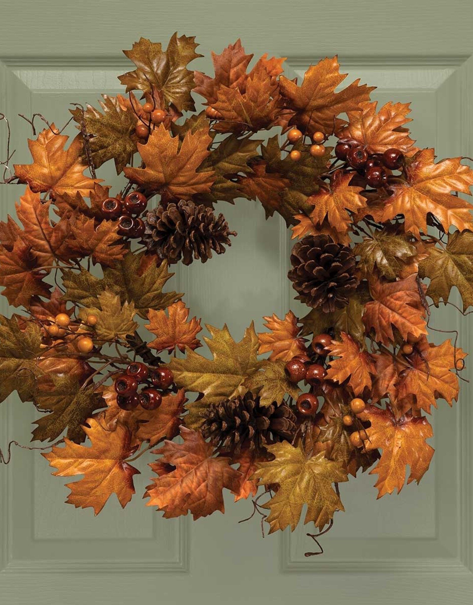 Meravic 24" Maple Leaf w/ Pinecones Wreath