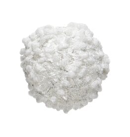 Meravic 4" White Puff Ball Ornament