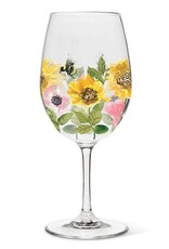 Abbott SALE Sunflowers & Bees Wine Glass