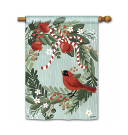Studio M SALE Cardinal Wreath Standard Flag