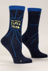Blue Q Actual Superhero Crew Socks