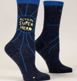 Blue Q Actual Superhero Crew Socks