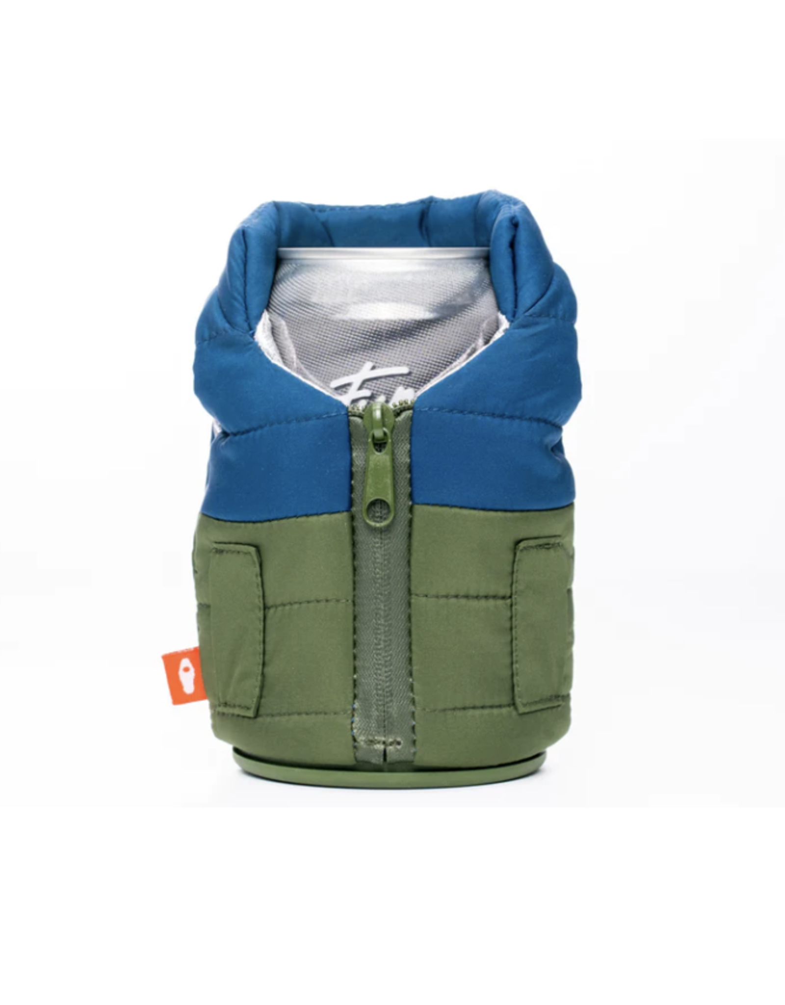 Puffin Coolers The Puffy Vest - Olive Green/Sailor Blue