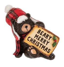 Ganz Cozy Cabin Bear Figurine - Beary Merry Christmas