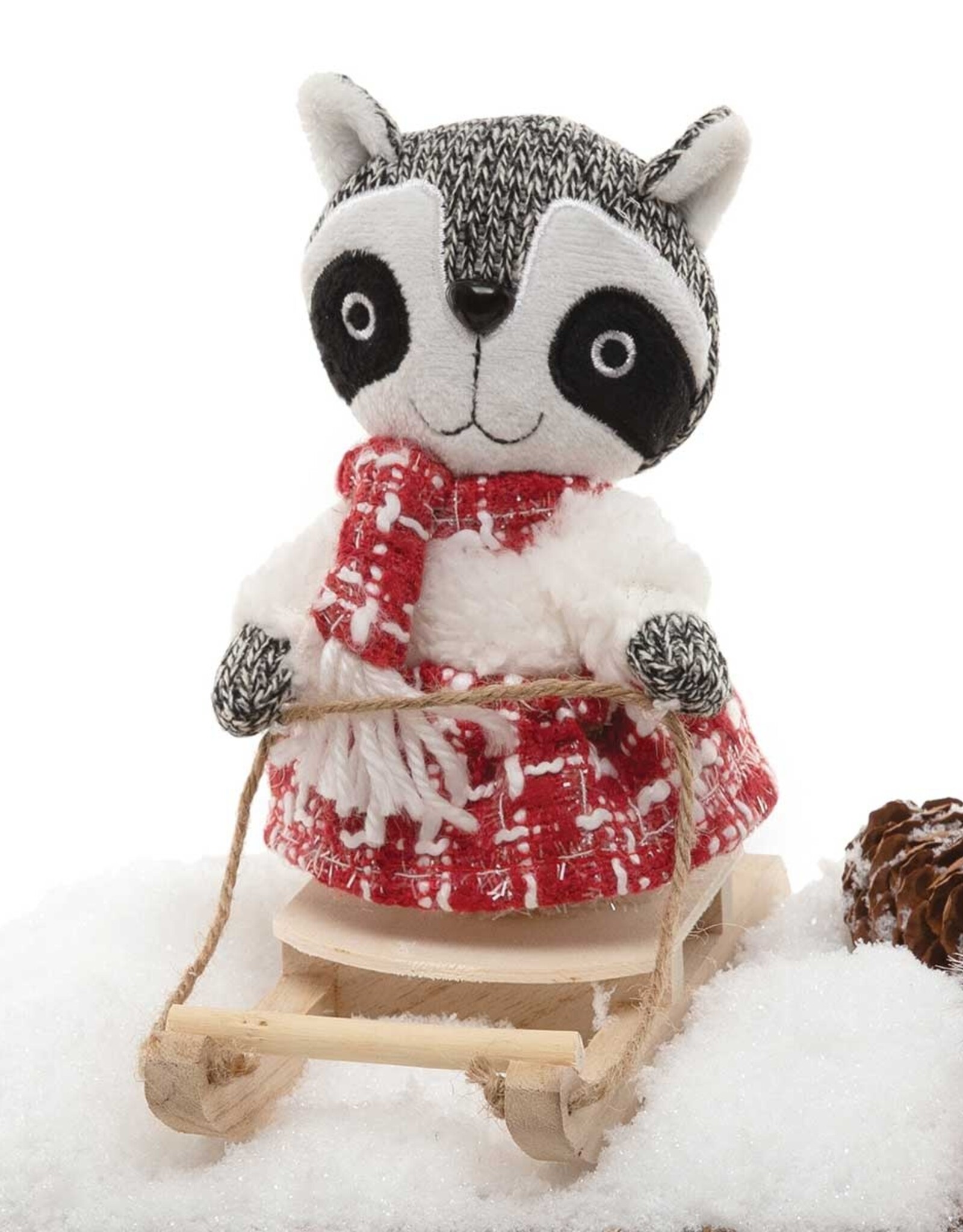 Meravic SALE 6" Racoon Winter Critter on Sled