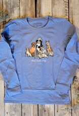 Life Is Good WOMEN'S STORYBOOK PEACE LOVE DOGS LONG S